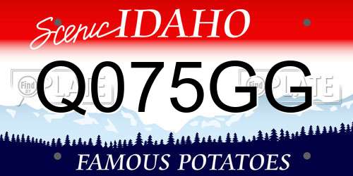 Q075GG Idaho License Plate
