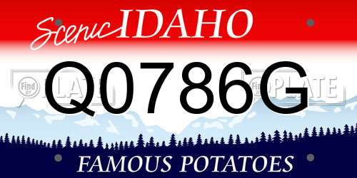 Q0786G Idaho License Plate