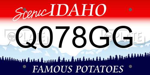 Q078GG Idaho License Plate