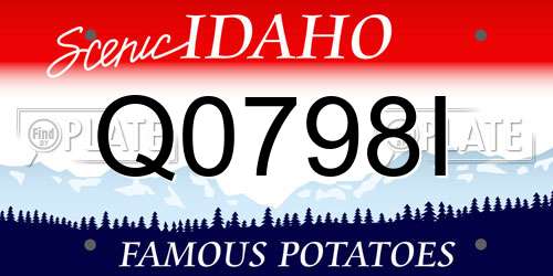 Q0798I Idaho License Plate