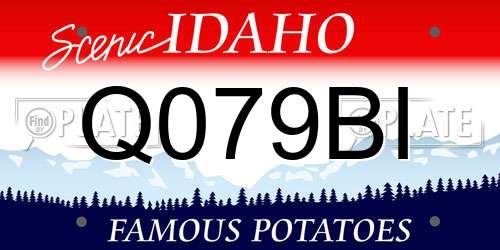 Q079BI Idaho License Plate