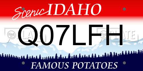 Q07LFH Idaho License Plate