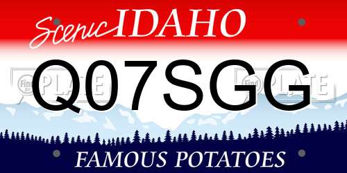 Q07SGG Idaho License Plate
