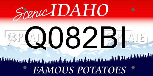 Q082BI Idaho License Plate