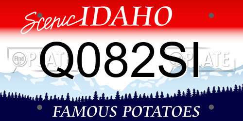Q082SI Idaho License Plate