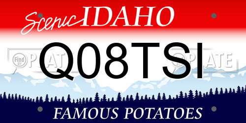 Q08TSI Idaho License Plate