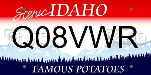 Q08VWR Idaho License Plate