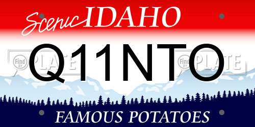 Q11NTO Idaho License Plate