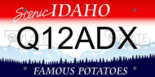 Q12ADX Idaho License Plate