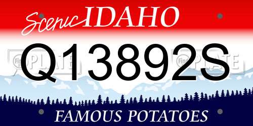 Q13892S Idaho License Plate