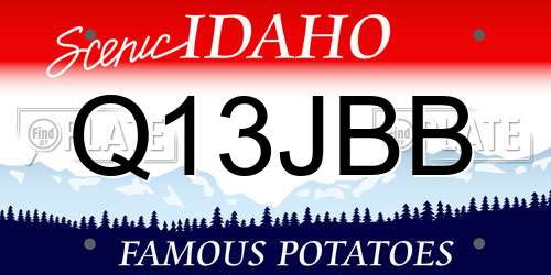 Q13JBB Idaho License Plate
