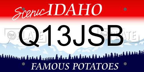 Q13JSB Idaho License Plate