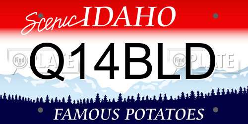 Q14BLD Idaho License Plate