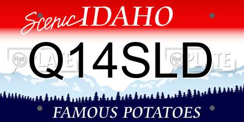 Q14SLD Idaho License Plate