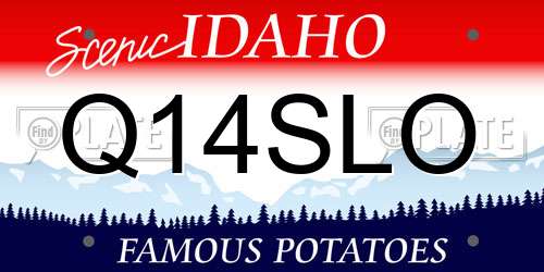 Q14SLO Idaho License Plate