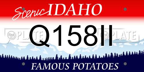Q158II Idaho License Plate