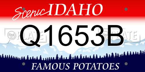 Q1653B Idaho License Plate