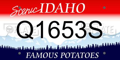 Q1653S Idaho License Plate