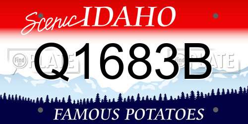Q1683B Idaho License Plate
