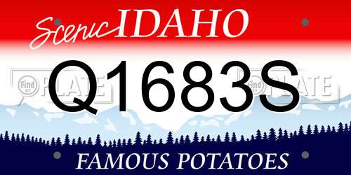 Q1683S Idaho License Plate
