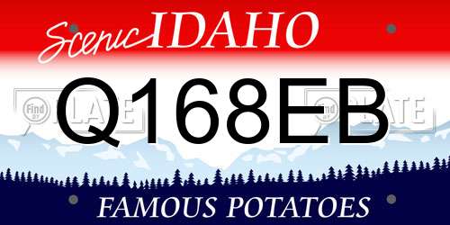 Q168EB Idaho License Plate