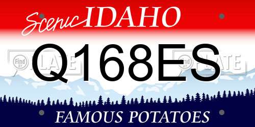 Q168ES Idaho License Plate