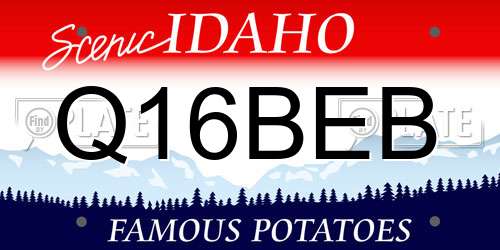 Q16BEB Idaho License Plate