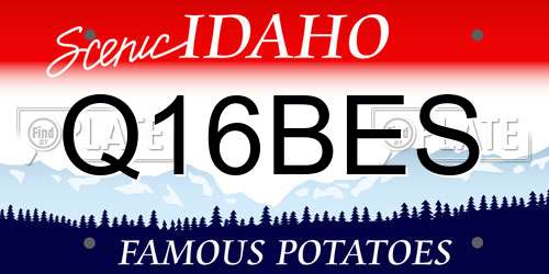 Q16BES Idaho License Plate