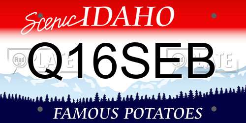Q16SEB Idaho License Plate
