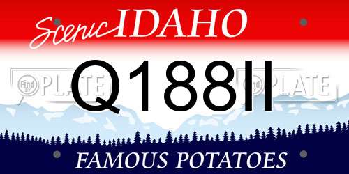 Q188II Idaho License Plate