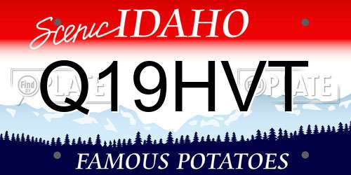 Q19HVT Idaho License Plate