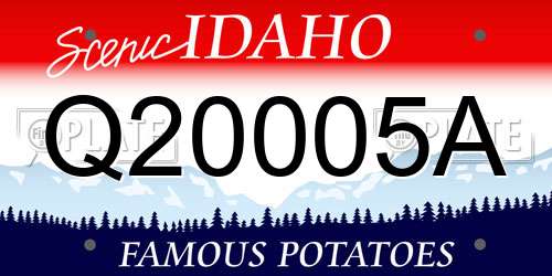 Q20005A Idaho License Plate