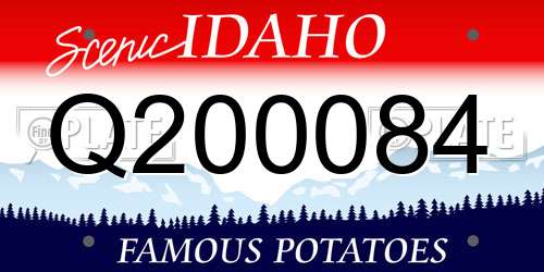 Q200084 Idaho License Plate