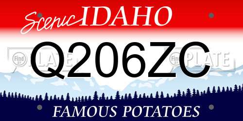 Q206ZC Idaho License Plate