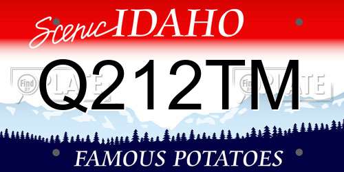 Q212TM Idaho License Plate