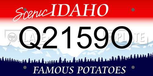 Q2159O Idaho License Plate