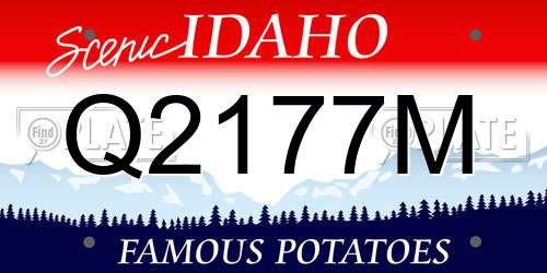 Q2177M Idaho License Plate