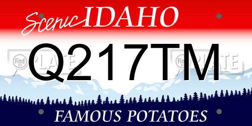 Q217TM Idaho License Plate