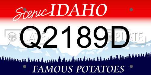 Q2189D Idaho License Plate