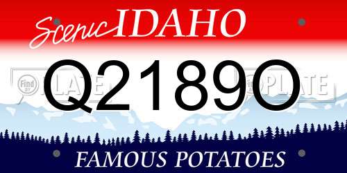 Q2189O Idaho License Plate