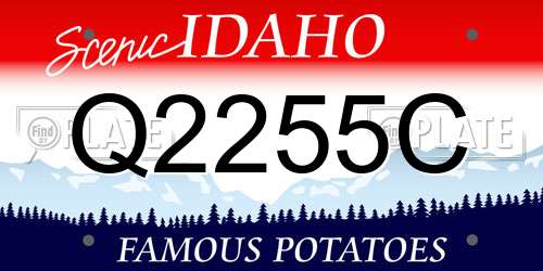 Q2255C Idaho License Plate