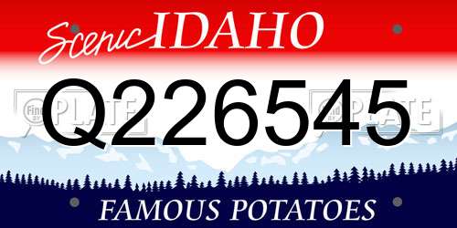 Q226545 Idaho License Plate