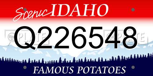 Q226548 Idaho License Plate