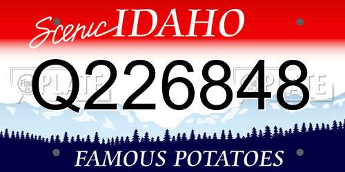 Q226848 Idaho License Plate