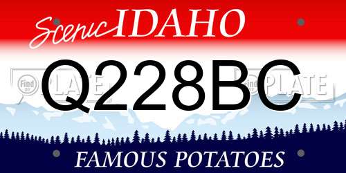 Q228BC Idaho License Plate