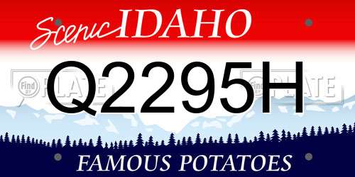 Q2295H Idaho License Plate