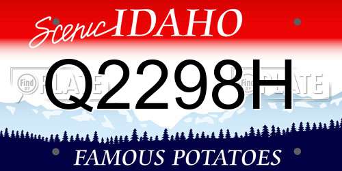 Q2298H Idaho License Plate