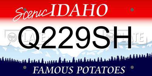 Q229SH Idaho License Plate