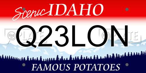 Q23LON Idaho License Plate