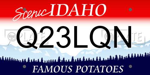 Q23LQN Idaho License Plate